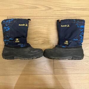 Kamik Kids Winter Snow Boots Blue Black Waterproof Youth Size 3